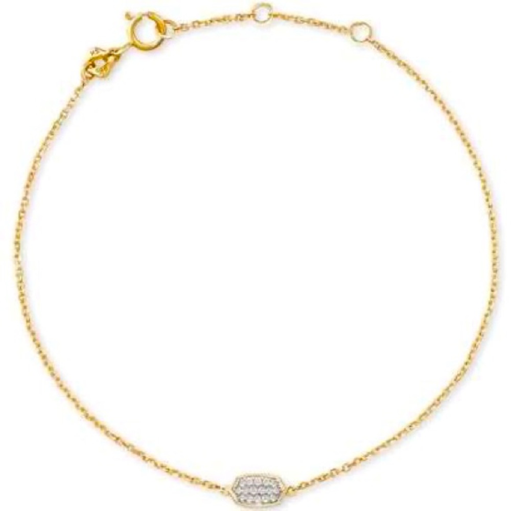 Kendra Scott Millicent Bracelet- yellow gold- 14 Karat- white diamond